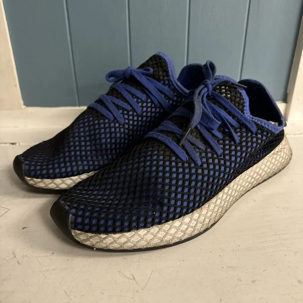 Adidas Deerupt‎ Mens Shoes 12 Blue Low Top Lace Up Casual Athletic Sneakers